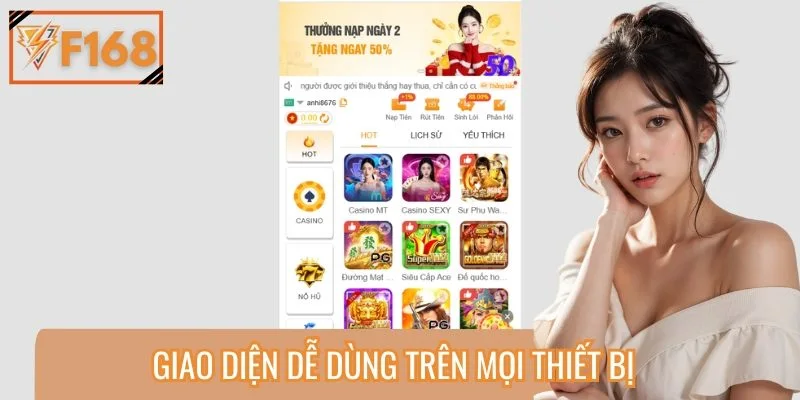 Giao diện của trang web dễ sử dụng, thao tác mượt mà mọi lúc mọi nơi