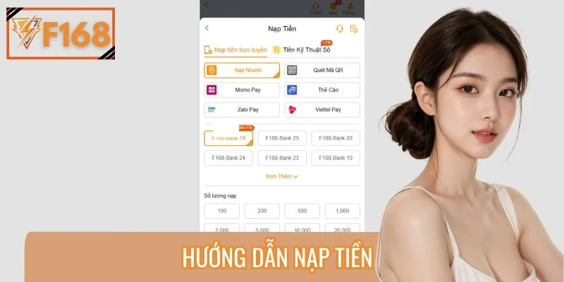 Hướng dẫn nạp tiền, hỗ trợ nhiều phương thức giao dịch an toàn